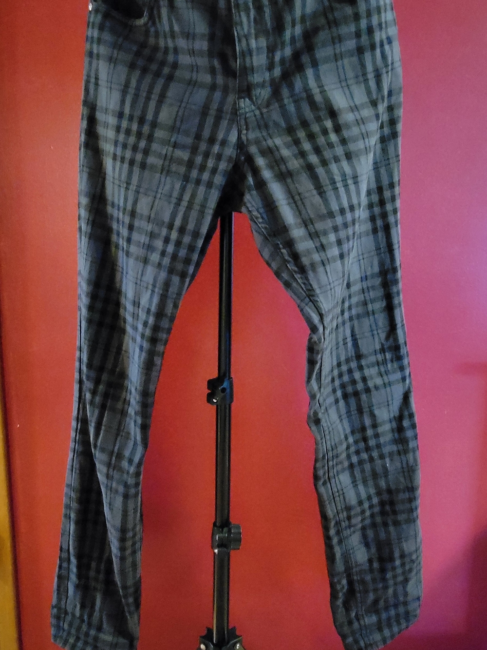 H&M Men's Gray Plaid Casual Pants